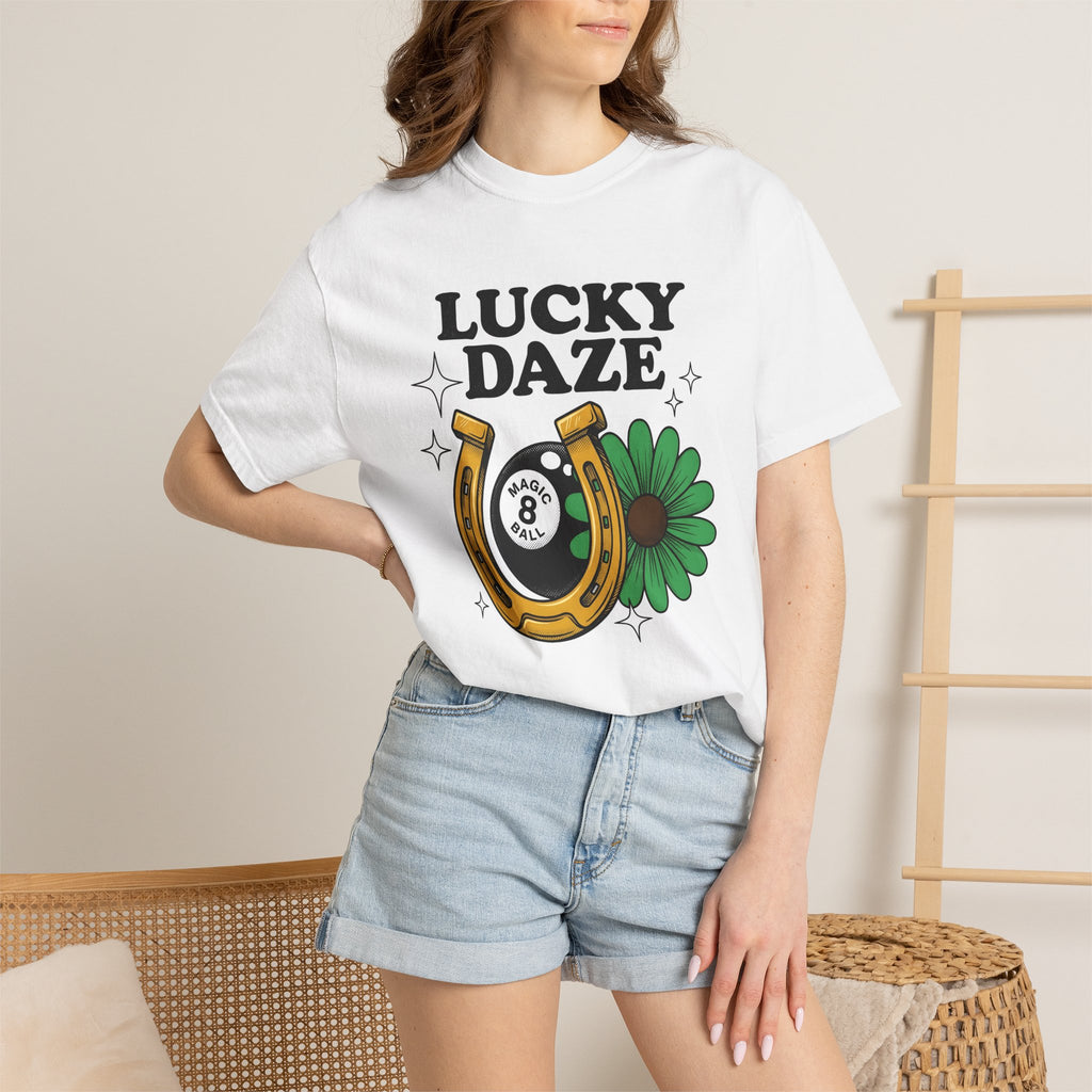 Horseshoe Magic Ball Shirt Holiday Charm Gift Women Retro Tee Lucky Charm T-Shirt Holiday Fan Vintage Tshirt Charm Graphic Classic Shamrock
