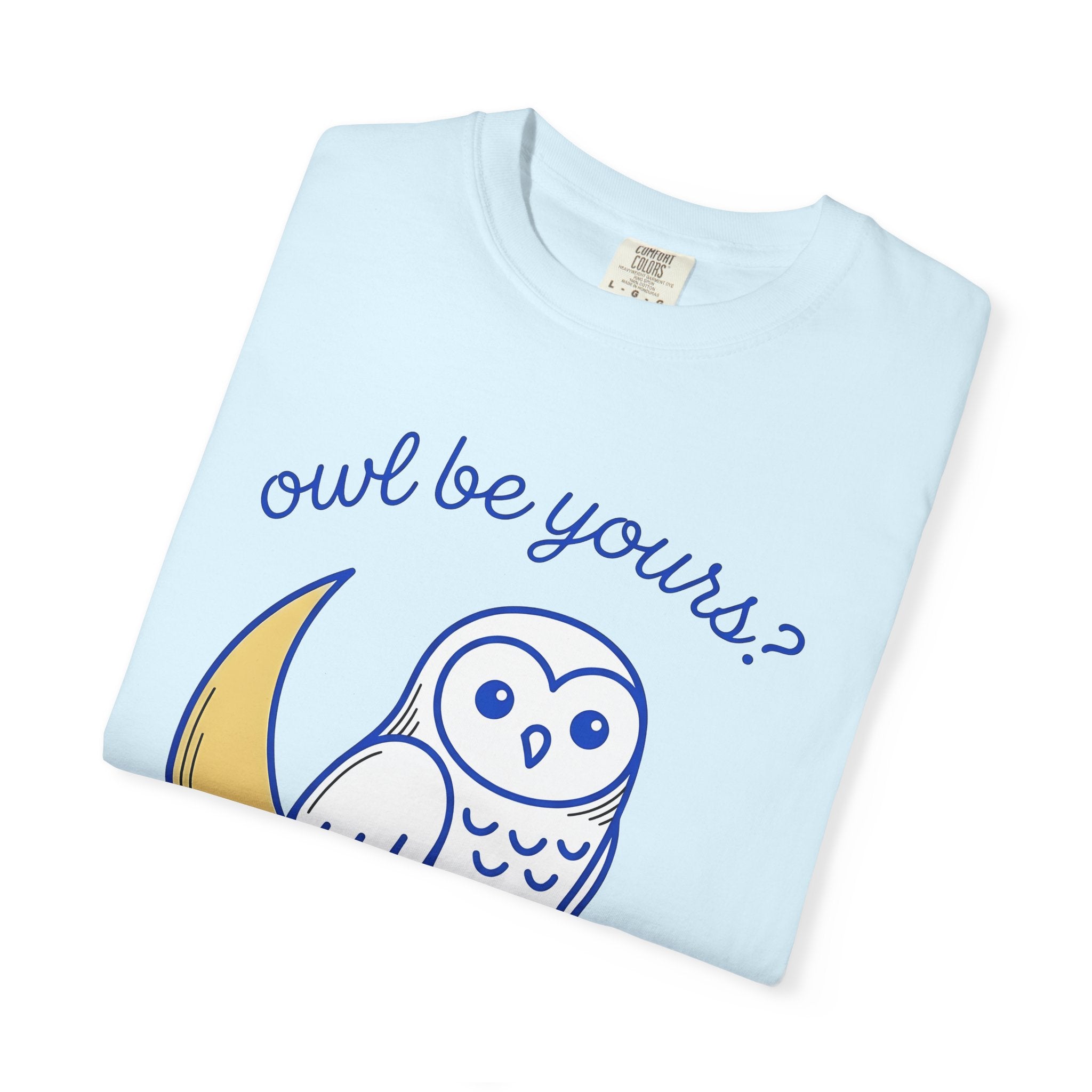 Owl Night Shirt Animals Love Gift Women Adorable Tee Owl T-Shirt Creature Fan Owl Art Tshirt Romance Graphic Simple Half Moon Tshirt