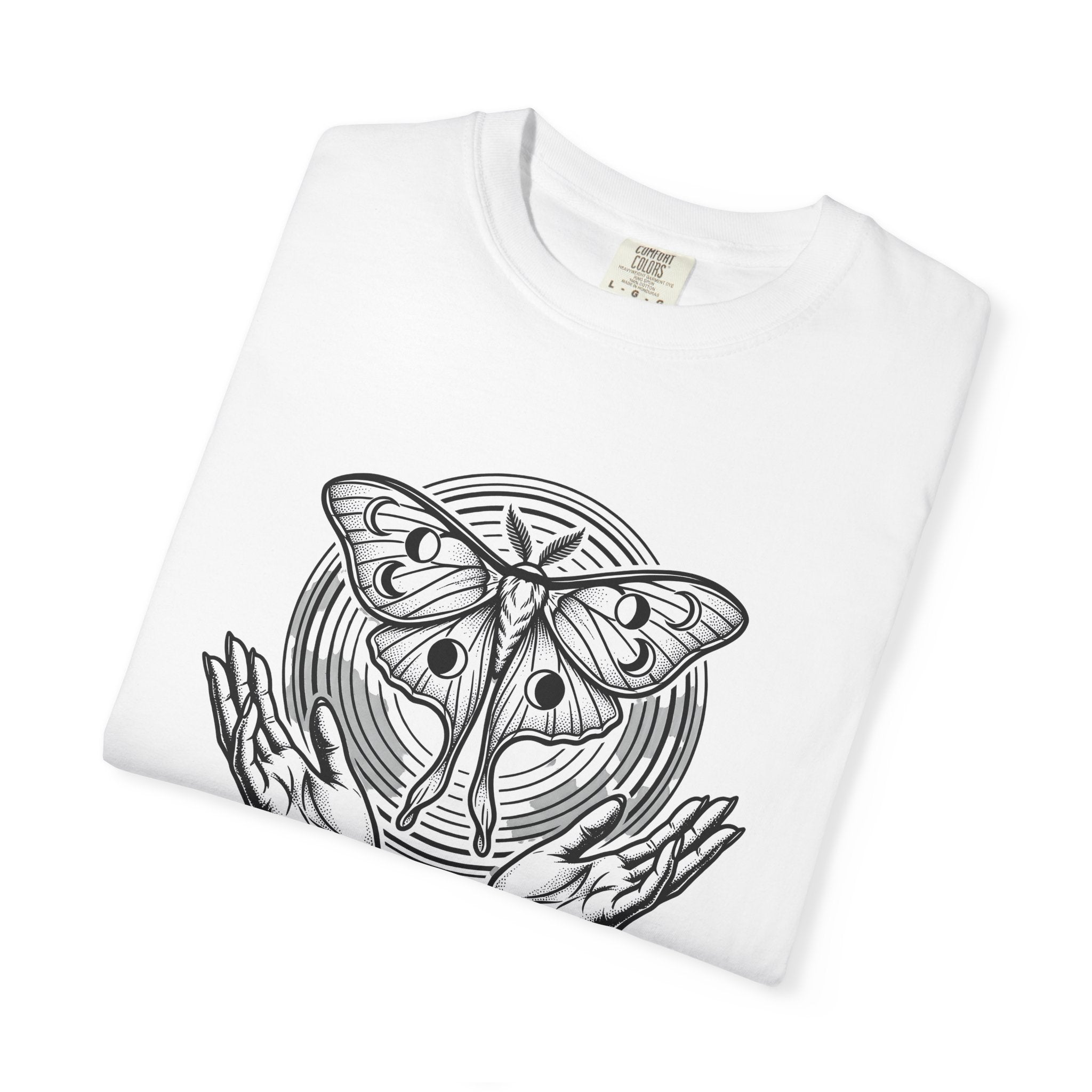 Luna Butterfly Shirt Boho Chic Metaphysical Gift Women Minimalist Tee Butterfly T-Shirt Bohemian Enthusiast Simple Tshirt Spiritual Graphic