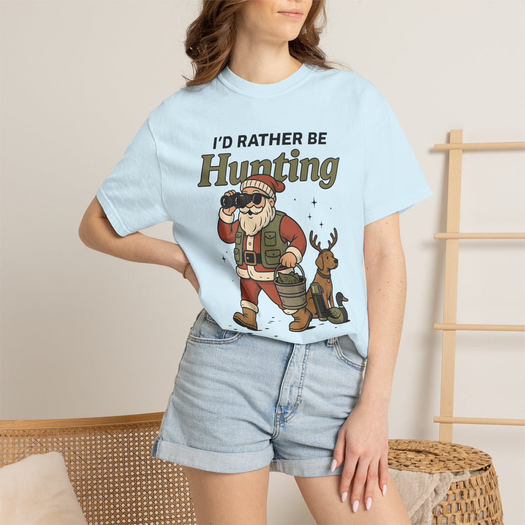 Santa Hunter Shirt Hunting Christmas Gift Women Cartoon Tee Krampus T-Shirt Huntsman Fan Claus Graphic Tshirt Vintage Dog Tshirt