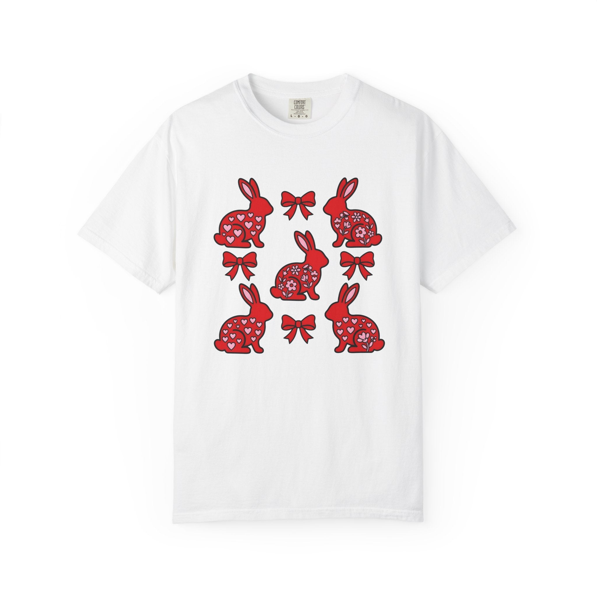 Rabbit Art Shirt St. Valentine's Day Fauna Gift Women Playful Tee Bunny T-Shirt Valentine Fan Cute Tshirt Wildlife Graphic Ethnic Love Icon
