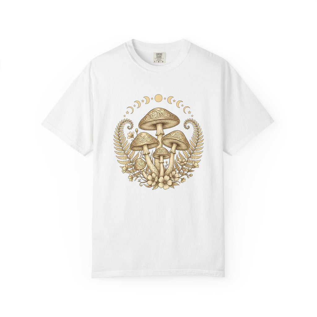 Fungus Flower Shirt Boho Chic Outdoors Gift Women Hippie Tee Mushroom T-Shirt Bohemian Fan Psychedelic Tshirt Nature Graphic Retro Lunar