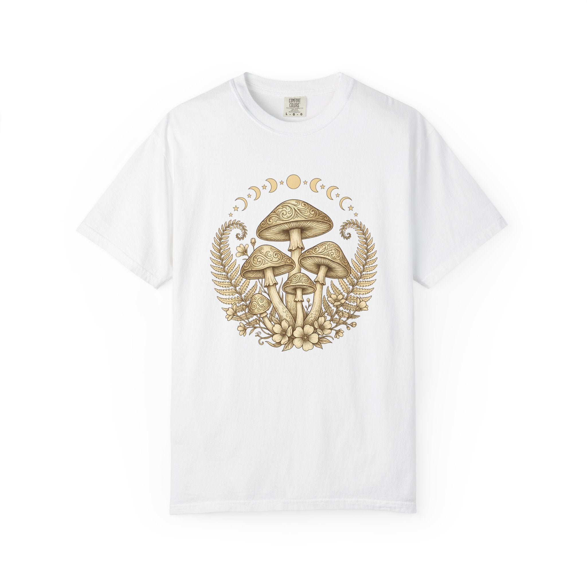 Fungus Flower Shirt Boho Chic Outdoors Gift Women Hippie Tee Mushroom T-Shirt Bohemian Fan Psychedelic Tshirt Nature Graphic Retro Lunar