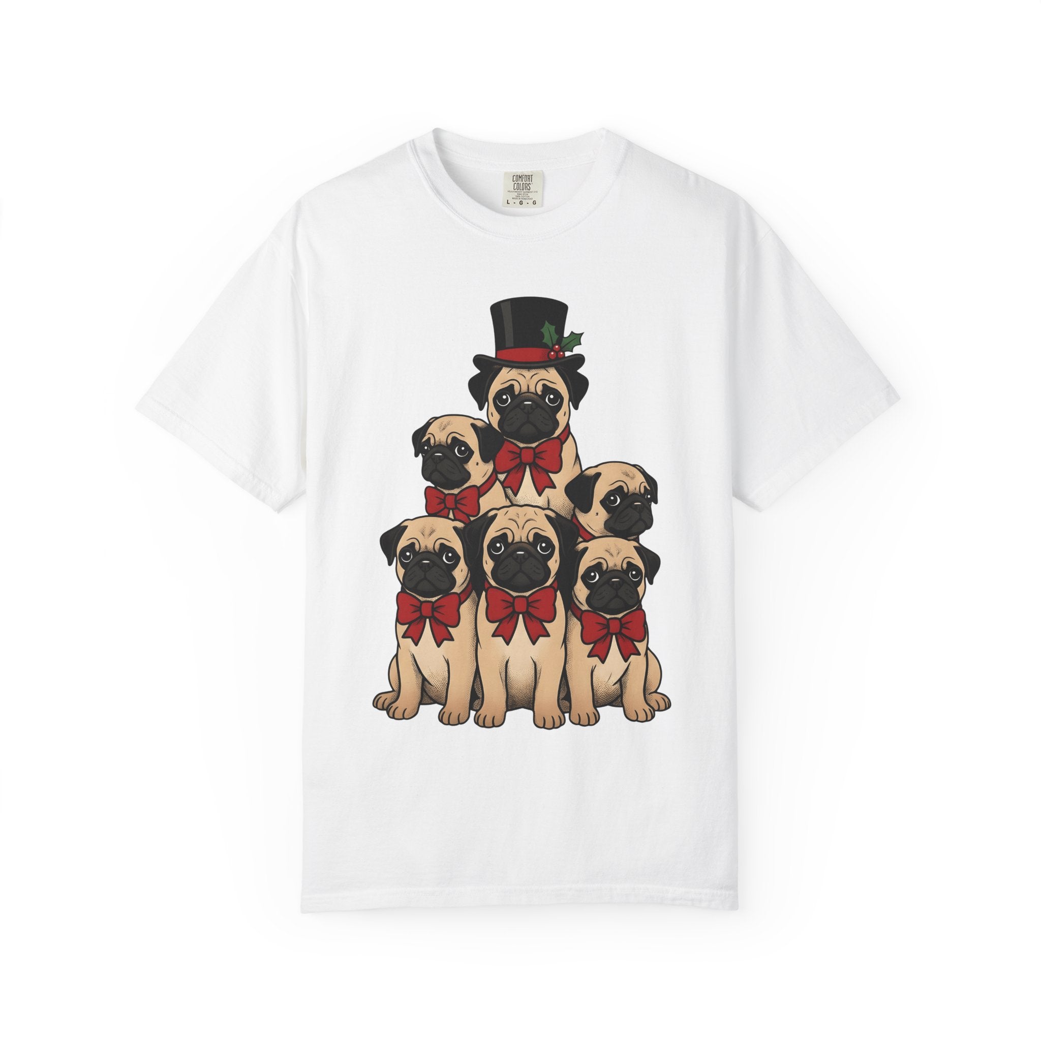 Pug Dogs Shirt Dog Seasonal Gift Women Animated Tee Pug T-Shirt Dog Fan Cartoon Tshirt Holiday Graphic Old School Fancy Hat Tshirt