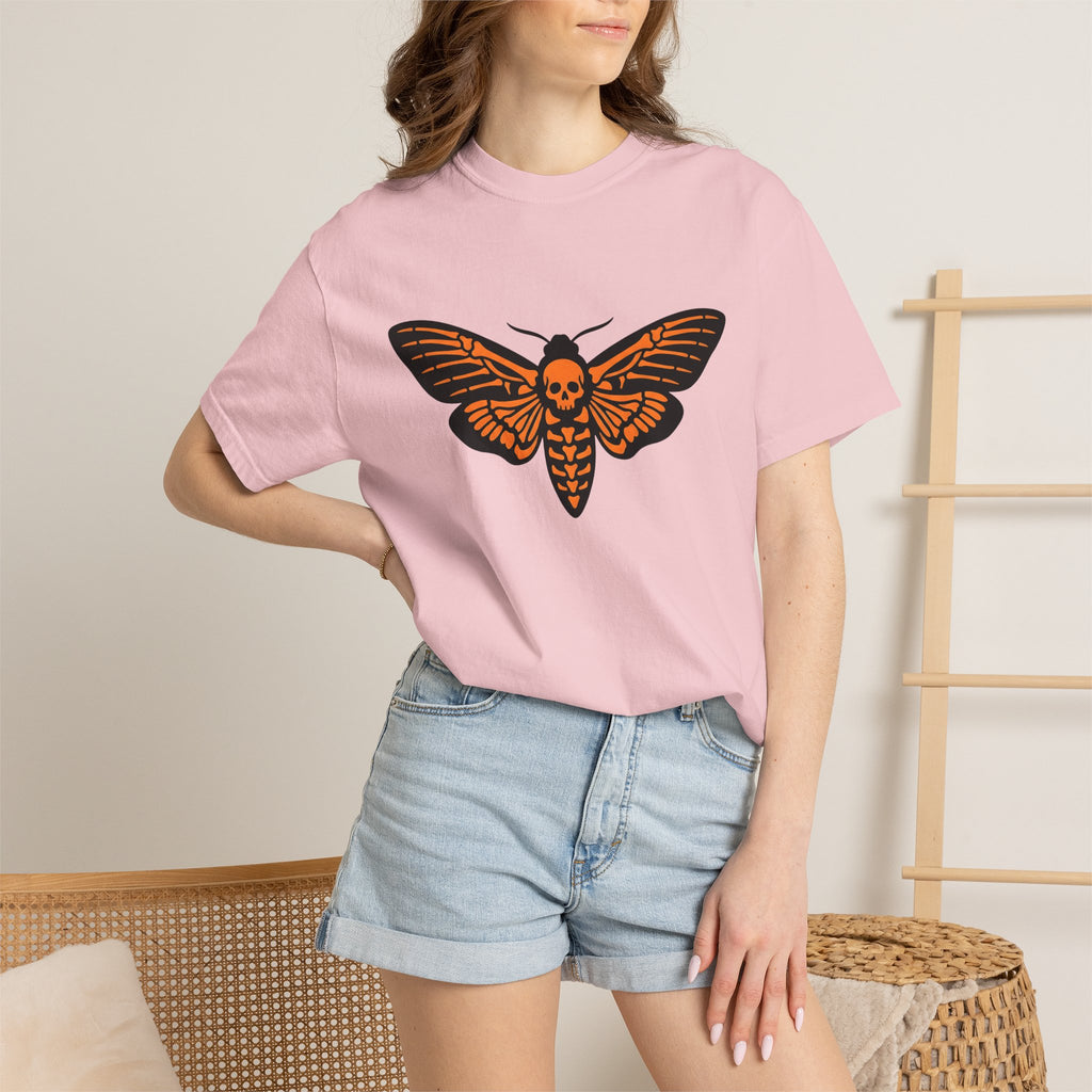Death Moth Shirt Halloween Gothic Gift Women Bold Graphic Tee Moth T-Shirt Horror Fan Dark Art Tshirt Gothic Graphic Skull Tshirt
