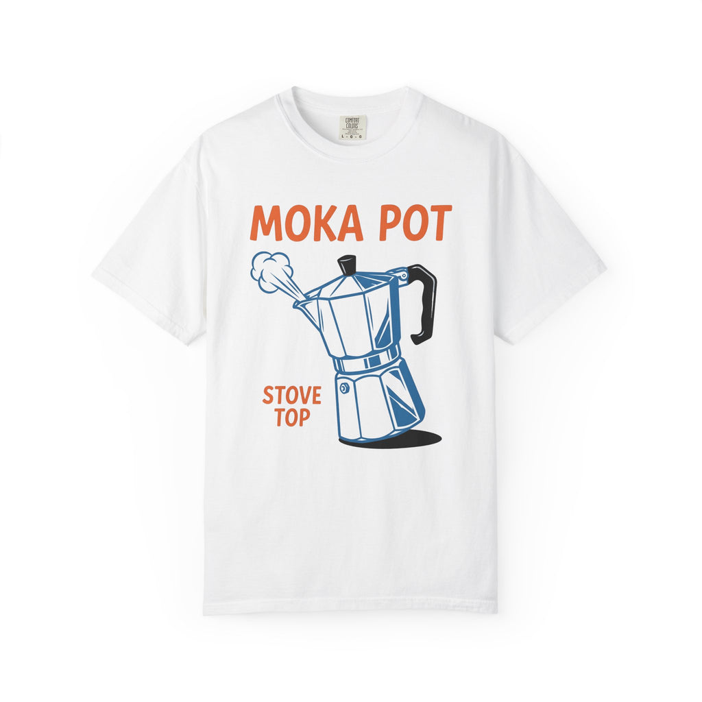 Moka Pot Shirt Coffee Kitchen Gift Women Line Art Tee Stovetop Coffee T-Shirt Coffee Fan Minimalist Tshirt Cooking Graphic Retro Steam