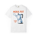 Moka Pot Shirt Coffee Kitchen Gift Women Line Art Tee Stovetop Coffee T-Shirt Coffee Fan Minimalist Tshirt Cooking Graphic Retro Steam