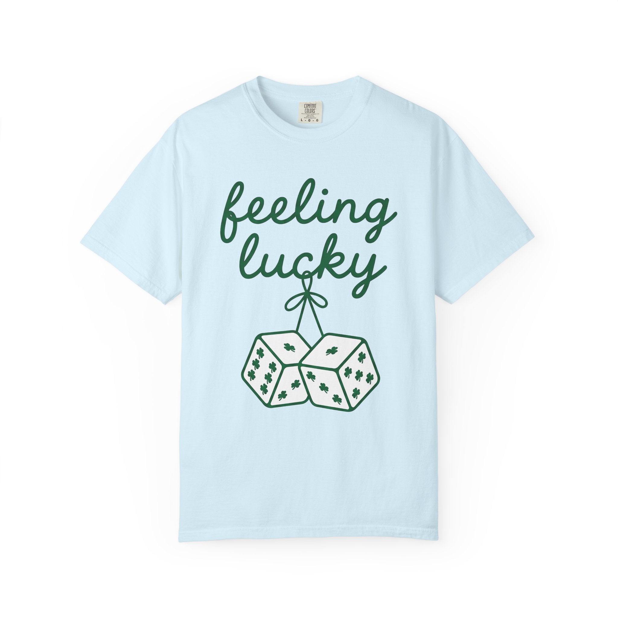 Clover Dice Shirt St Patrick's Day Cards Gift Women Line Art Tee Dice Set T-Shirt Luck Fan Minimalist Tshirt Stationery Graphic Bold Leaf