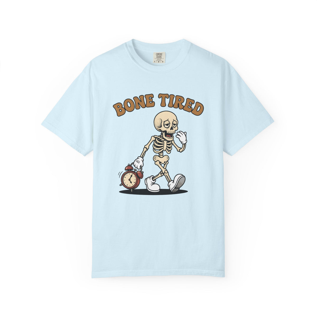 Skeleton Comic Shirt Halloween Funny Gift Women Vintage Tee Skeleton T-Shirt Horror Fan Retro Tshirt Humor Graphic Hand Drawn Alarm Tshirt