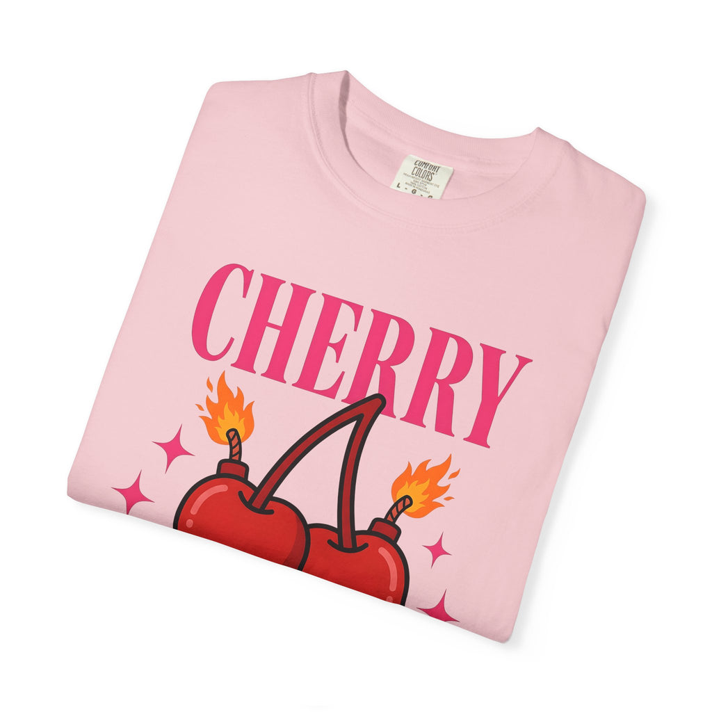 Cherry Bomb Illustration Shirt St Valentine's Day Partners Gift Women Comic Tee Cherry Bomb T-Shirt Valentine Fan Comic Tshirt Couples