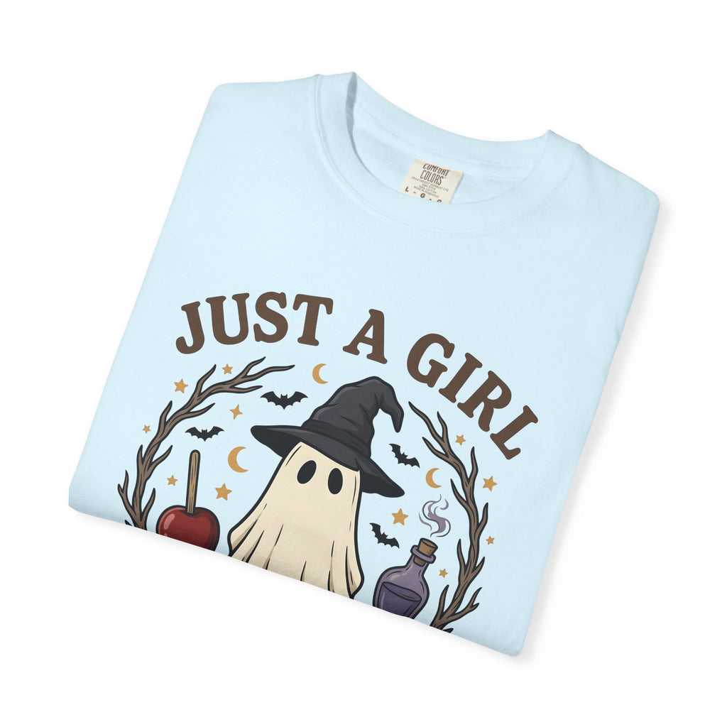 Ghost Witch Hat Shirt Halloween Fright Gift Women Chibi Tee Witch Hat T-Shirt Horror Fan Spooky Tshirt Scary Graphic Sketch Bats Tshirt