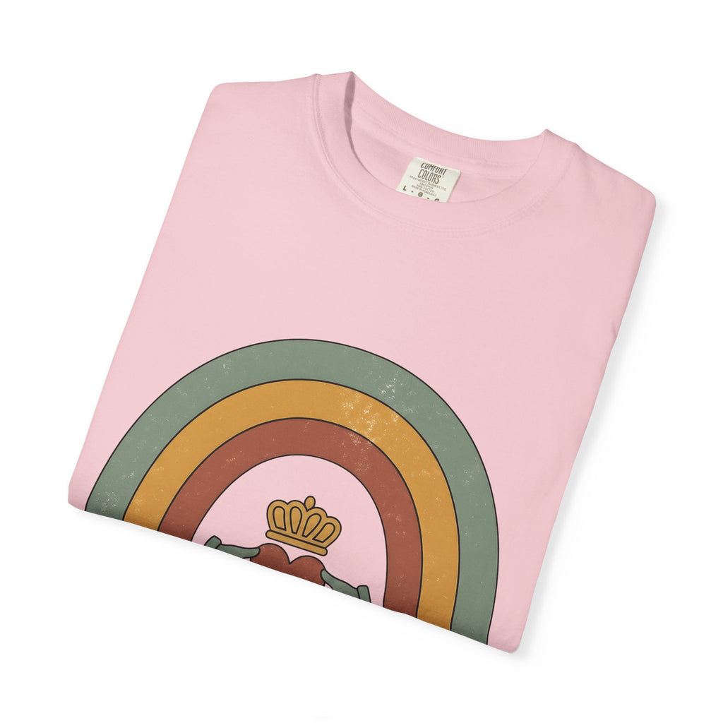 Claddagh Rainbow Shirt St Patrick's Day Celtic Gift Women Bohemian Tee Shamrock T-Shirt Luck Fan Celtic Knot Graphic Tshirt Retro Tiara