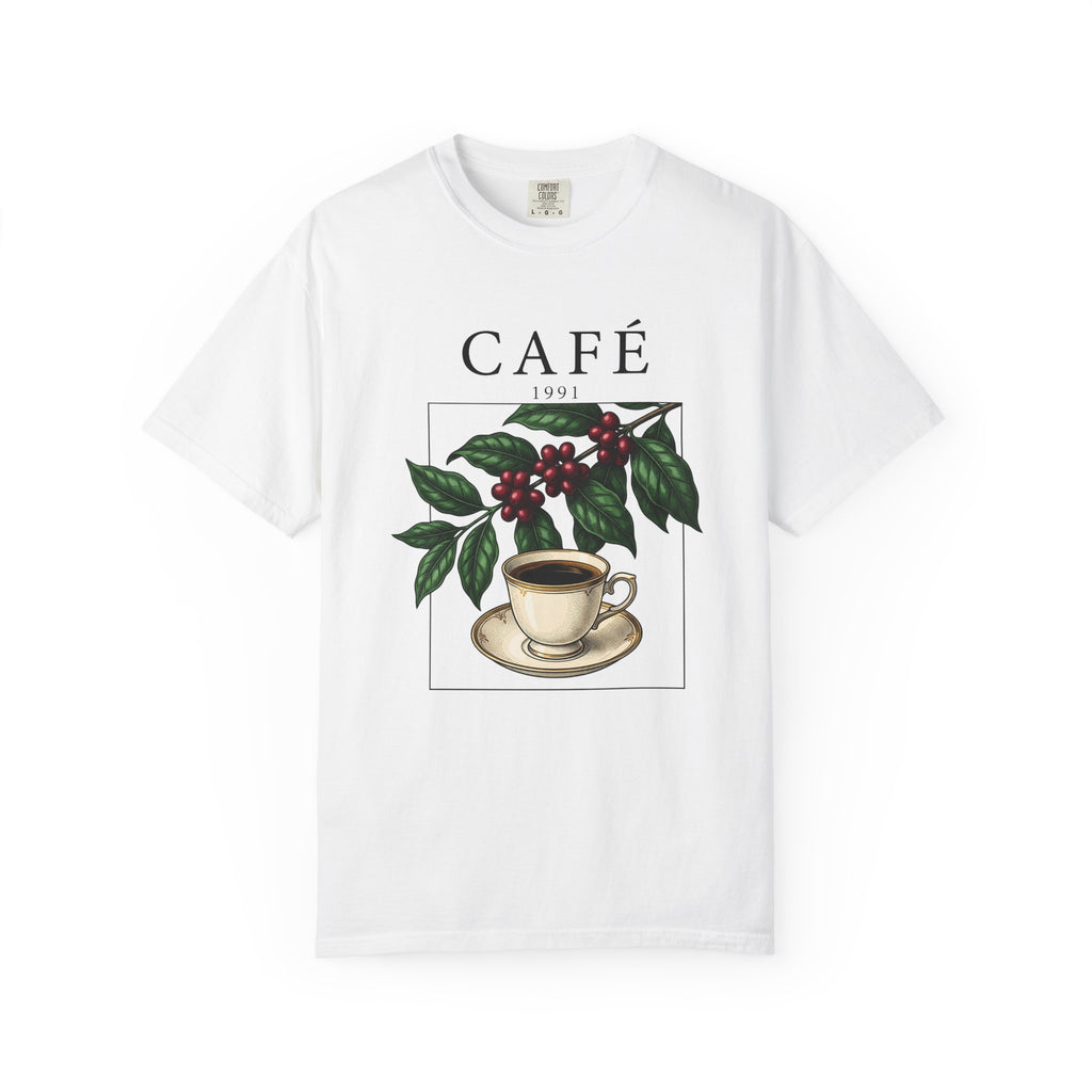 Espresso Cup Shirt Coffee Floral Gift Women Nostalgic Tee Coffee Mug T-Shirt Coffee Fan Vintage Tshirt Botanical Graphic Doodle Coffee Grain