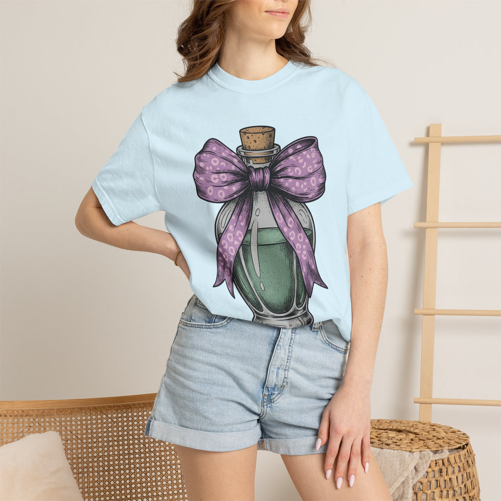 Elixir Bottle Shirt Halloween Spell Gift Women Classic Tee Potion Bottle T-Shirt Horror Fan Gothic Tshirt Magic Graphic Doodle Knot Tshirt