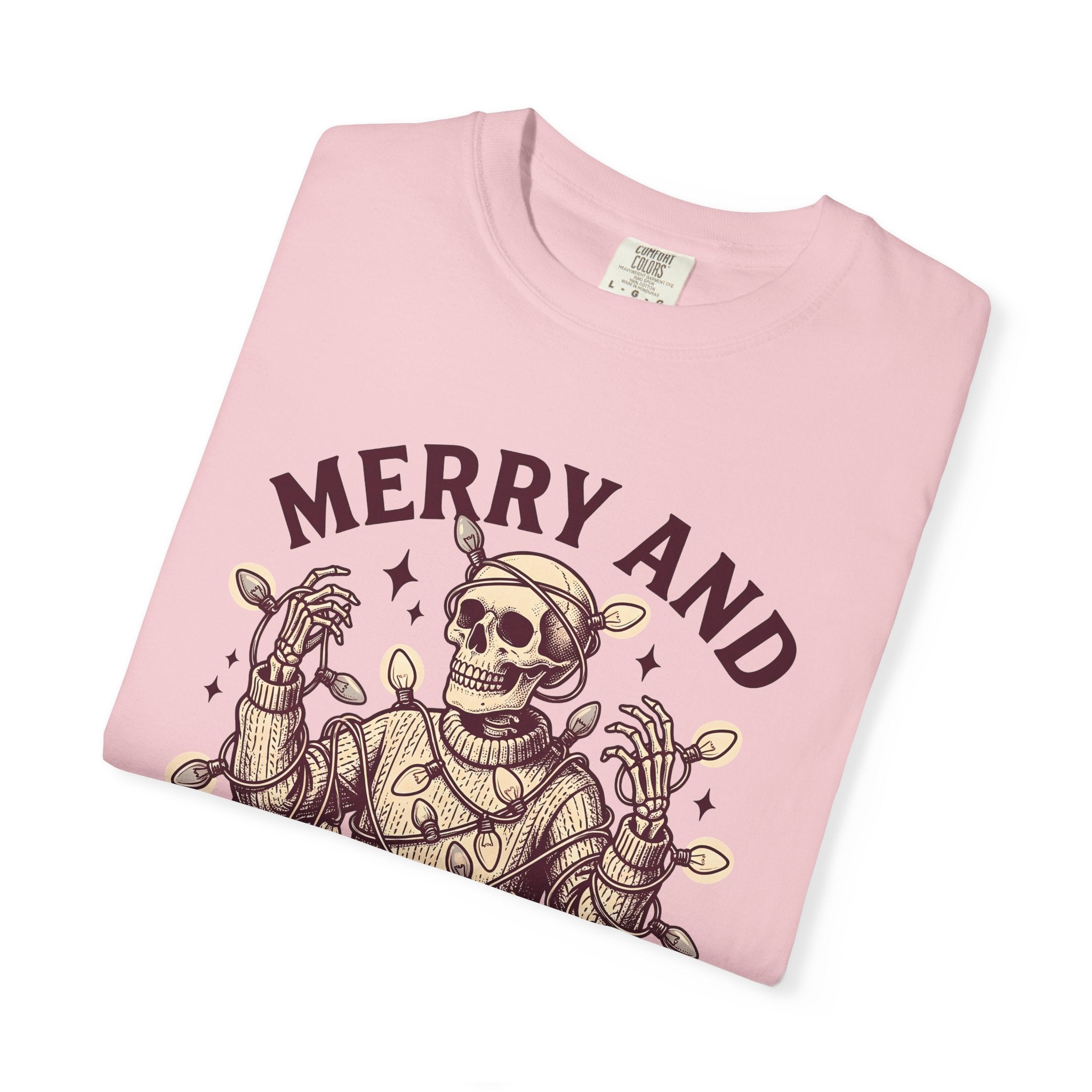 Skeleton Sweater Shirt Christmas Humor Gift Women Vintage Tee Knitwear T-Shirt Xmas Fan Retro Tshirt Funny Graphic Retro String Lights