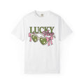 Heart Shades Shirt St Patrick's Day Clover Gift Women Modern Tee Shades T-Shirt Shamrock Fan Abstract Tshirt Shamrock Graphic Vintage Pink