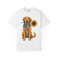 Golden Retriever Shirt Dog Patriotic Gift Women Vintage Tee Retriever T-Shirt Dog Fan Retro Tshirt American Graphic Hand Drawn Sunflower