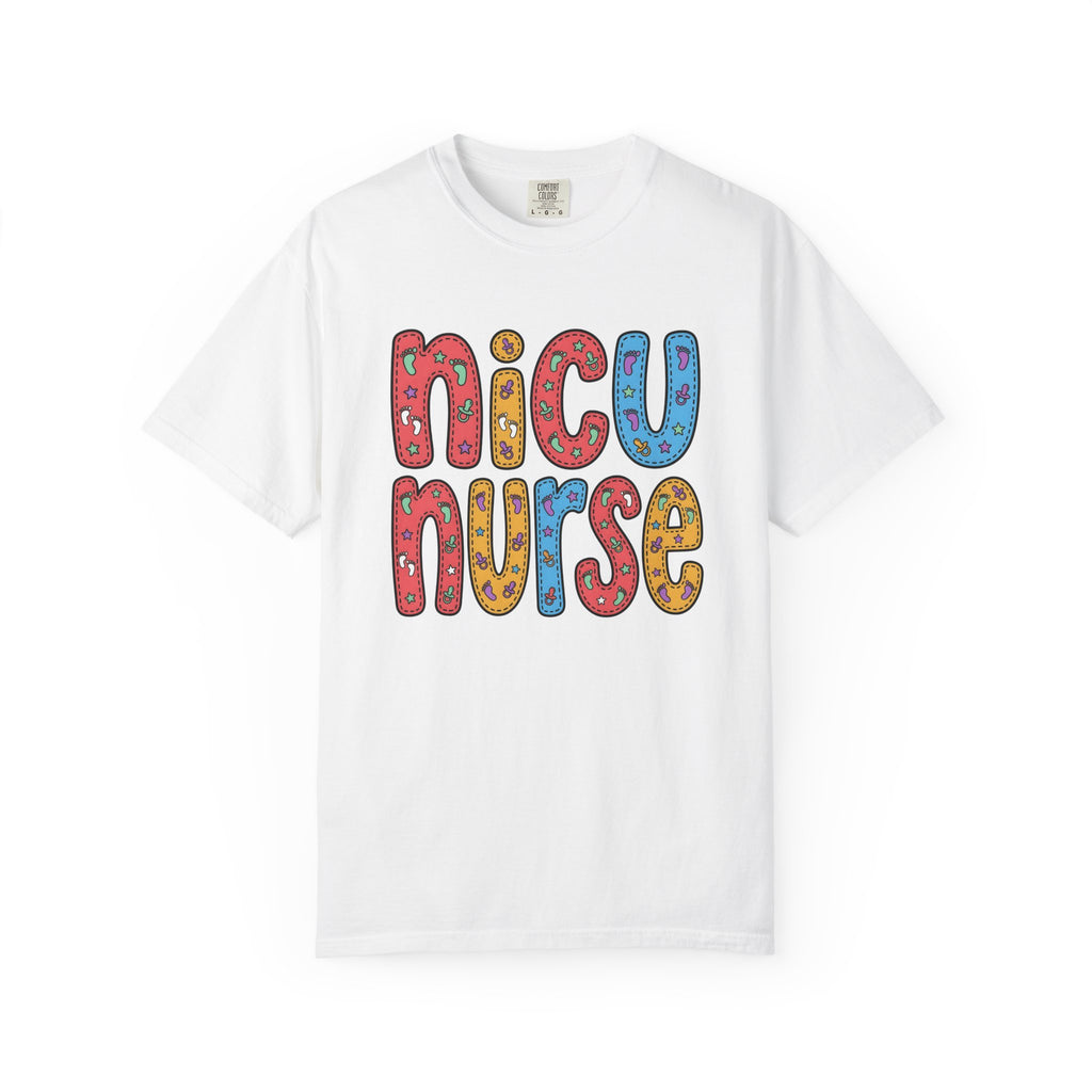 Baby Footprint Initials Shirt Nurse Clinic Gift Women Joyful Tee Baby Letters T-Shirt Rn Fan Baby Monogram Tshirt Medical Graphic Line Art