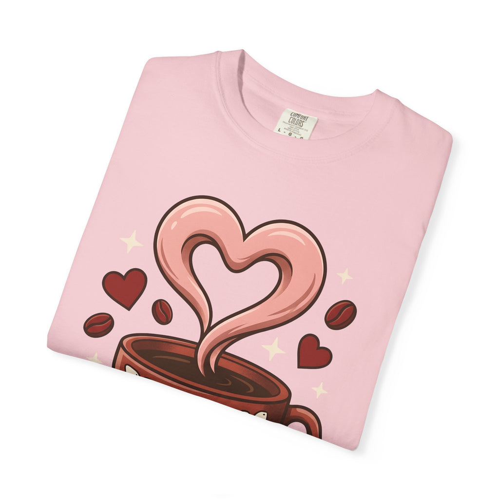 Coffee Cup Heart Shirt Valentines Day Coffee Gift Women Cartoon Tee Mug T-Shirt Valentine Fan Coffee Cup Tshirt Coffee Design Retro Coffee