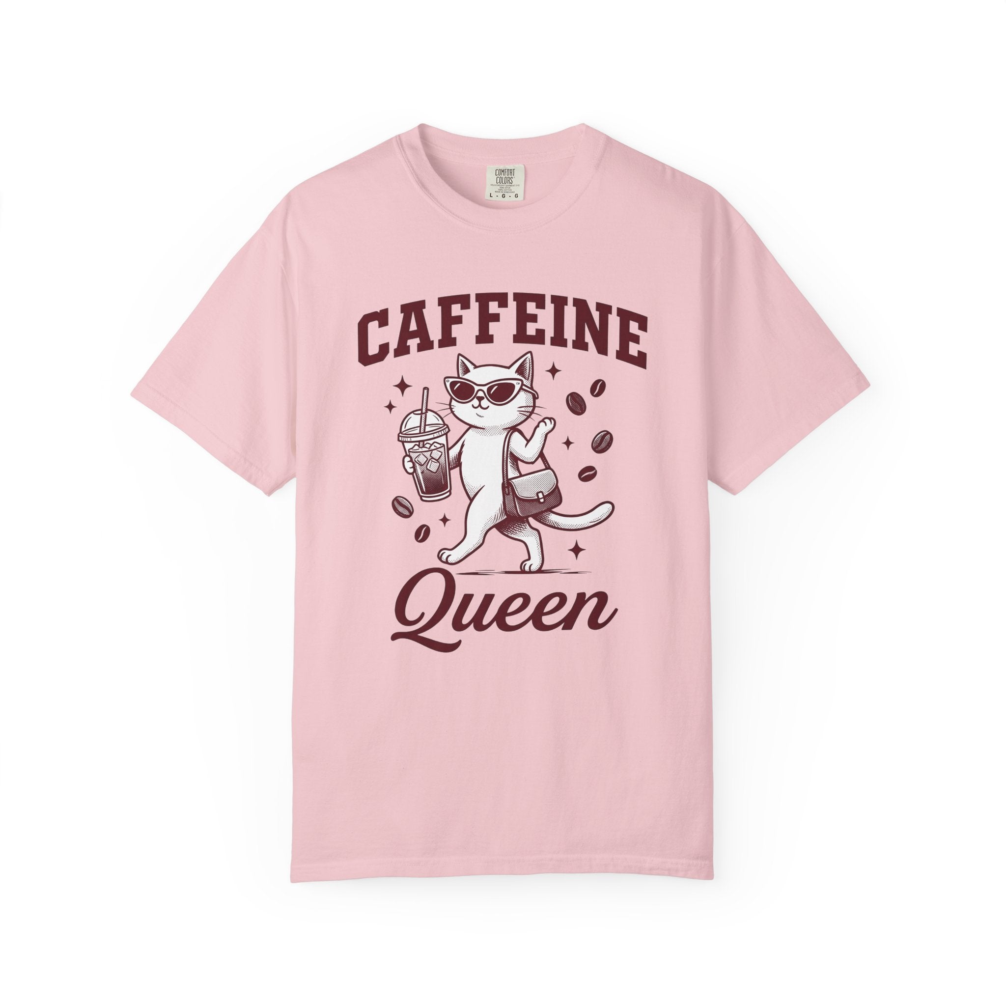 Cat Sunglasses Shirt Cat Coffee Gift Women Vintage Tee Kitty T-Shirt Cat Fan Retro Tshirt Caffeine Graphic Hand Drawn Coffee Cup Tshirt