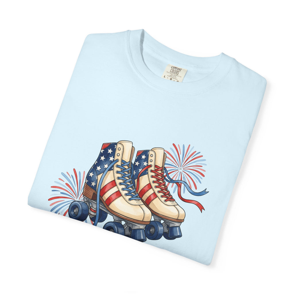 Quad Skates Shirt 4th Of July Nostalgia Gift Women Independence Day Tee Roller Skates T-Shirt Fourth Of July Fan Patriotic Tshirt Retro