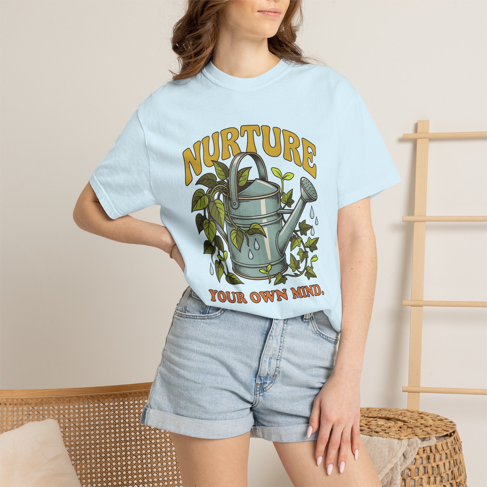 Metal Watering Plants Shirt Boho Chic Horticulture Gift Women Shabby Chic Tee Watering Can T-Shirt Bohemian Fan Distressed Tshirt Gardening