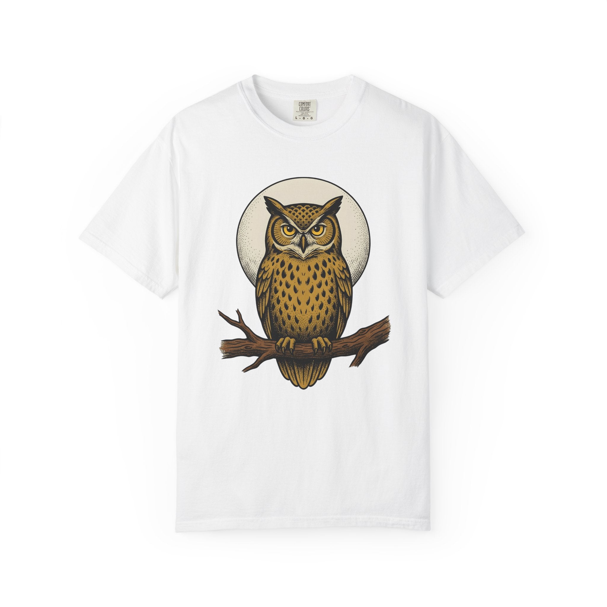 Owl Graphic Shirt Cute Animal Gift Women Vintage Tee Owl T-Shirt Kawaii Fan Retro Tshirt Wildlife Graphic Hand Drawn Moon Tshirt