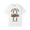 Cowboy Hat Shirt Cowgirl Ranch Gift Women Old West Tee Stetson T-Shirt Cowboy Fan Western Tshirt Farm Graphic Hand Drawn Horseshoe Tshirt