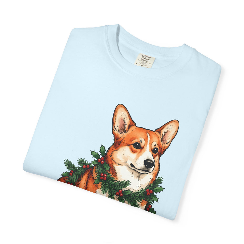 Corgi Shirt Christmas Puppy Gift Women Illustration Tee Pembroke Welsh Corgi T-Shirt Xmas Fan Holiday Tshirt Dog Graphic Doodle Christmas