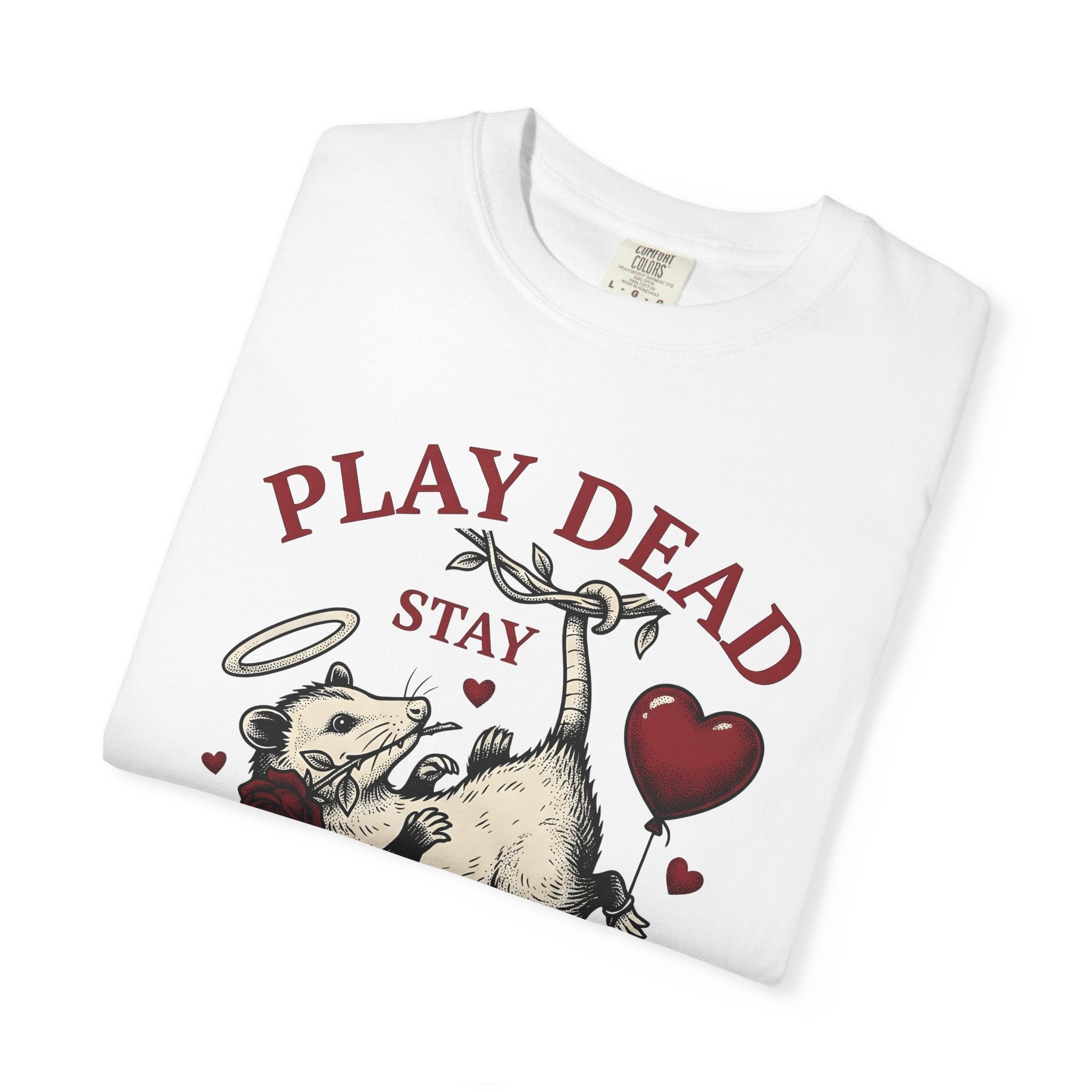 Opossum Art Shirt St. Valentine's Day Critter Gift Women Classic Tee Possum T-Shirt Valentine Fan Vintage Tshirt Animal Graphic Line Art
