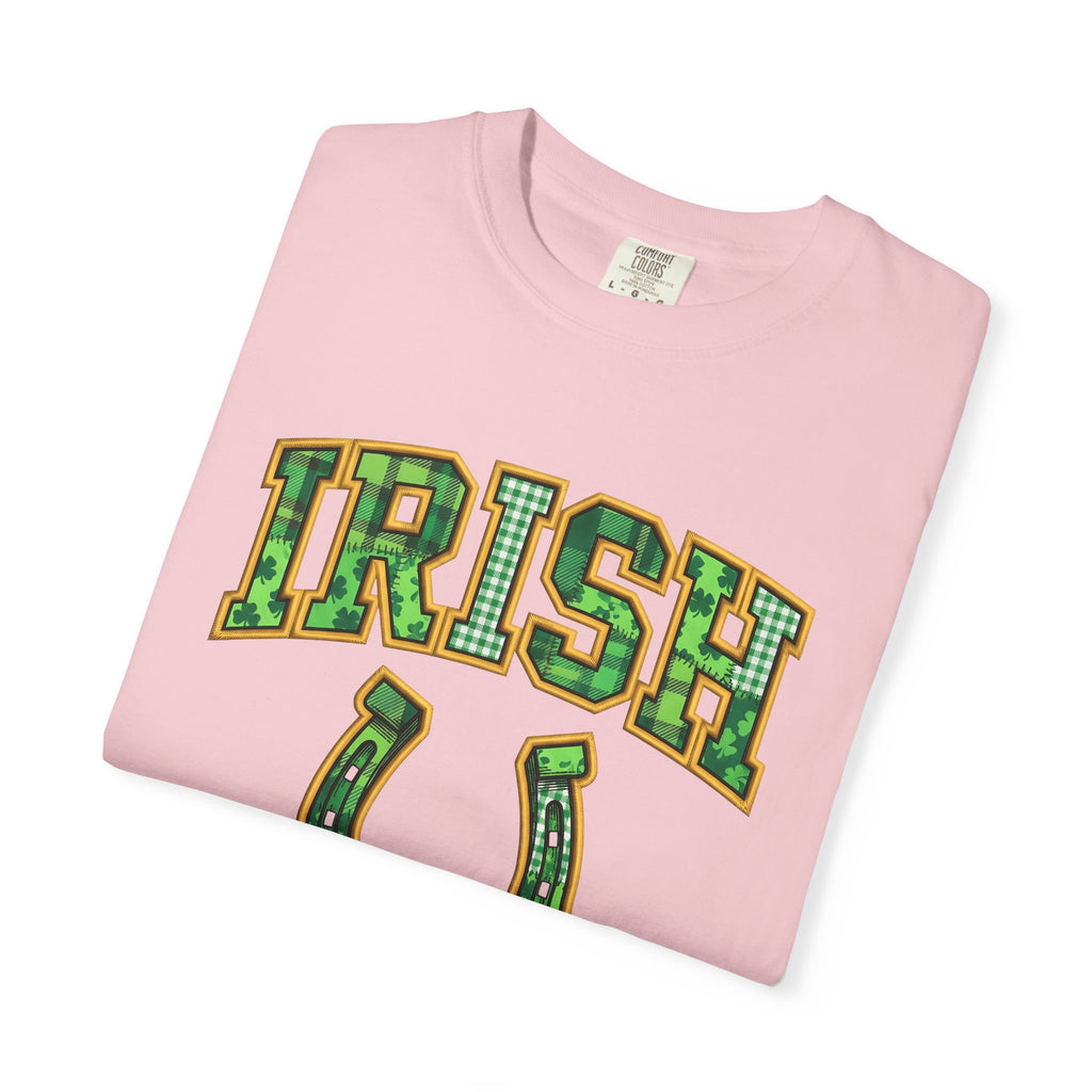 Horseshoe Shirt St Patrick's Day Charm Gift Women Applique Tee Horse Shoe T-Shirt Luck Fan Appliqué Tshirt Lucky Graphic Retro Clover Tshirt