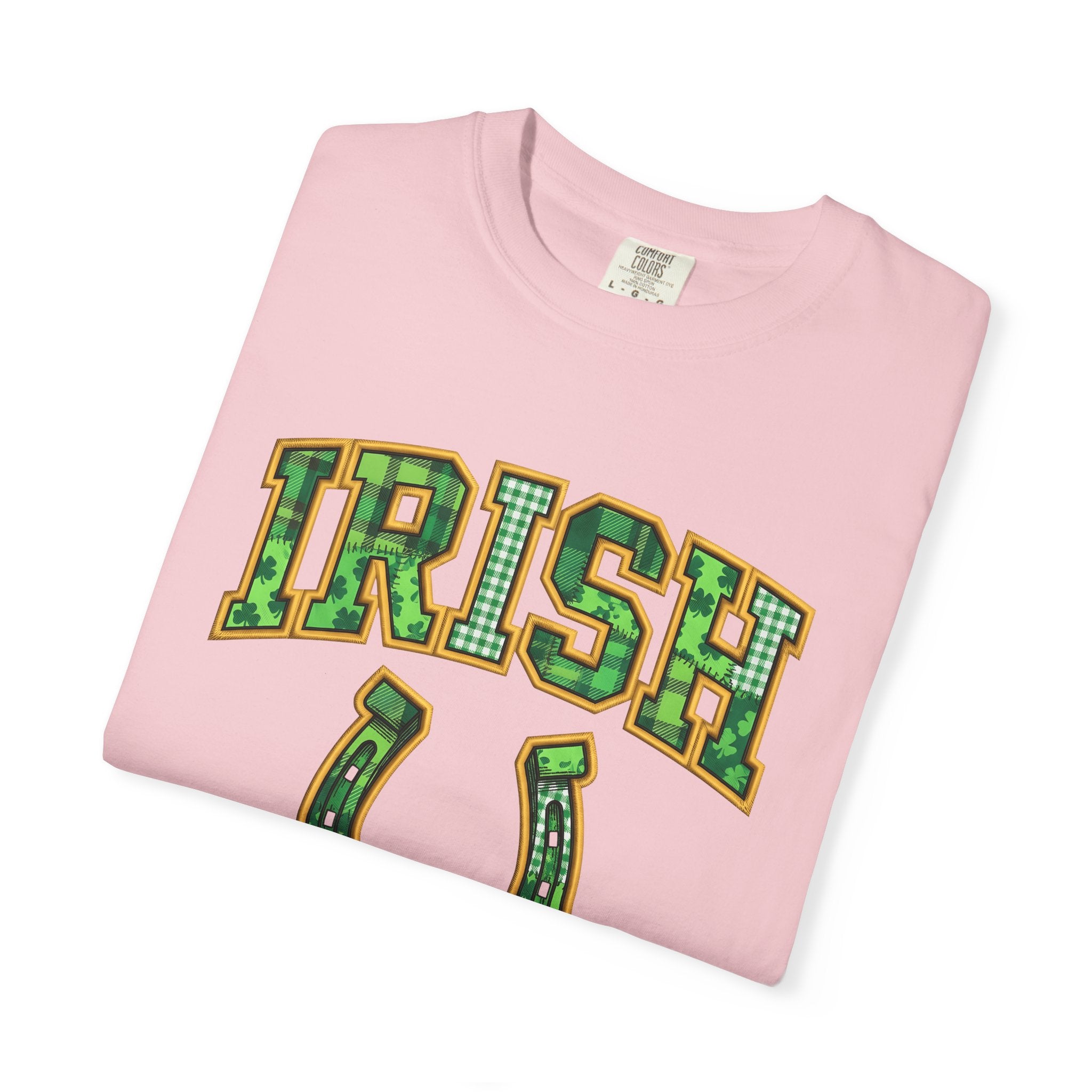 Horseshoe Shirt St Patrick's Day Charm Gift Women Applique Tee Horse Shoe T-Shirt Luck Fan Appliqué Tshirt Lucky Graphic Retro Clover Tshirt