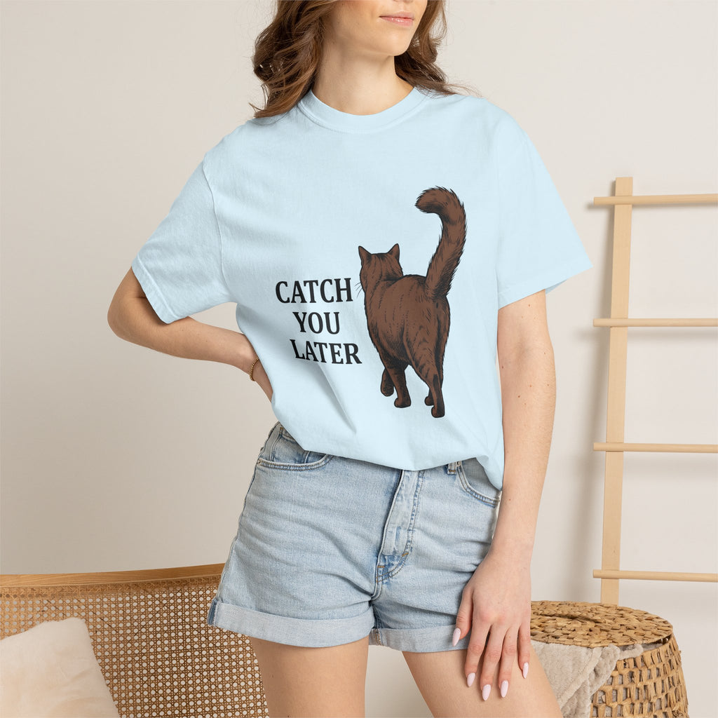 Cat Image Shirt Cat Laugh Gift Women Cartoon Tee Kitten T-Shirt Cat Fan Feline Tshirt Humor Graphic Classic Tail Tshirt