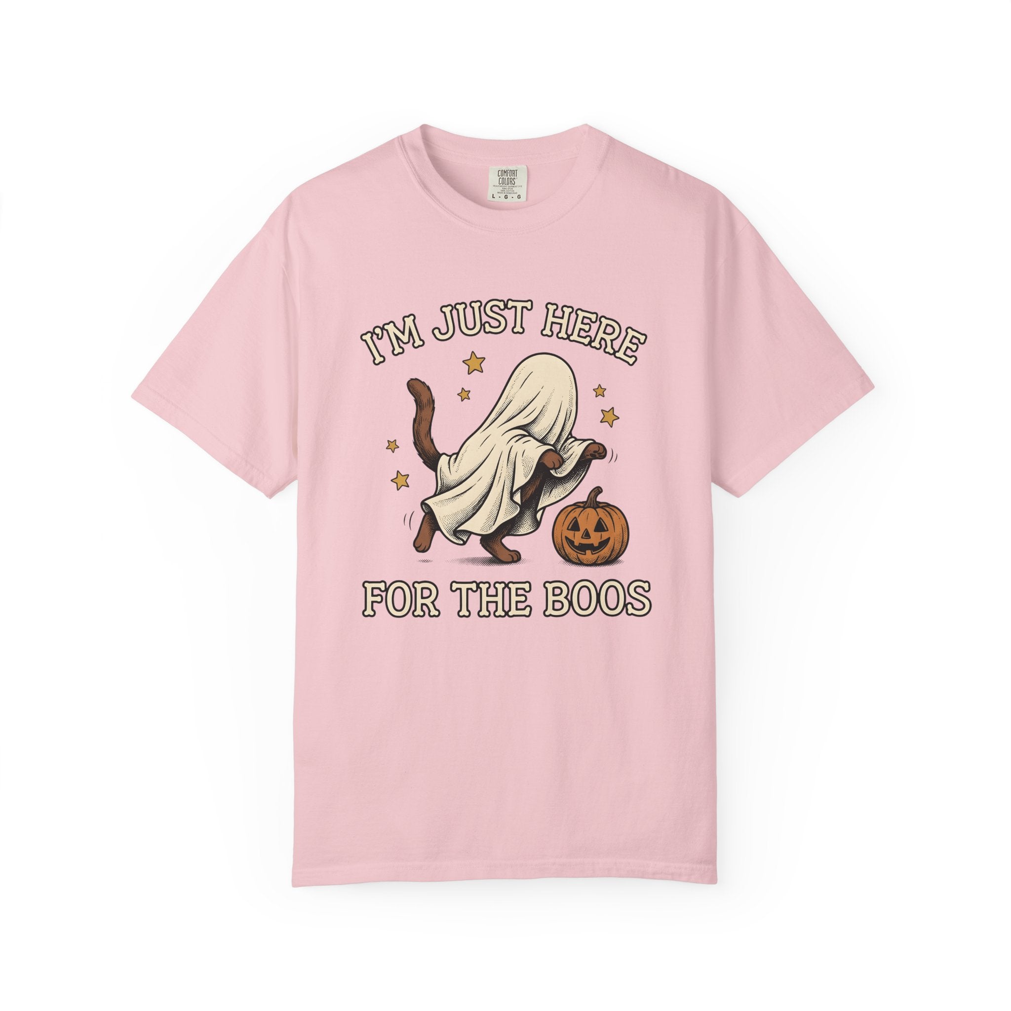 Cat Ghost Shirt Halloween Cat Gift Women Vintage Tee Specter T-Shirt Horror Fan Distressed Graphic Tshirt Retro Pumpkin Tshirt