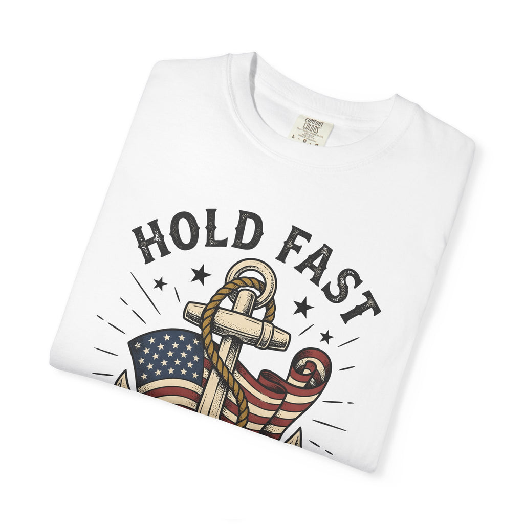 Anchor Flag Shirt America Nautical Gift Women Vintage Tee Flag T-Shirt Patriot Fan Retro Tshirt Maritime Graphic Hand Drawn Rope Tshirt