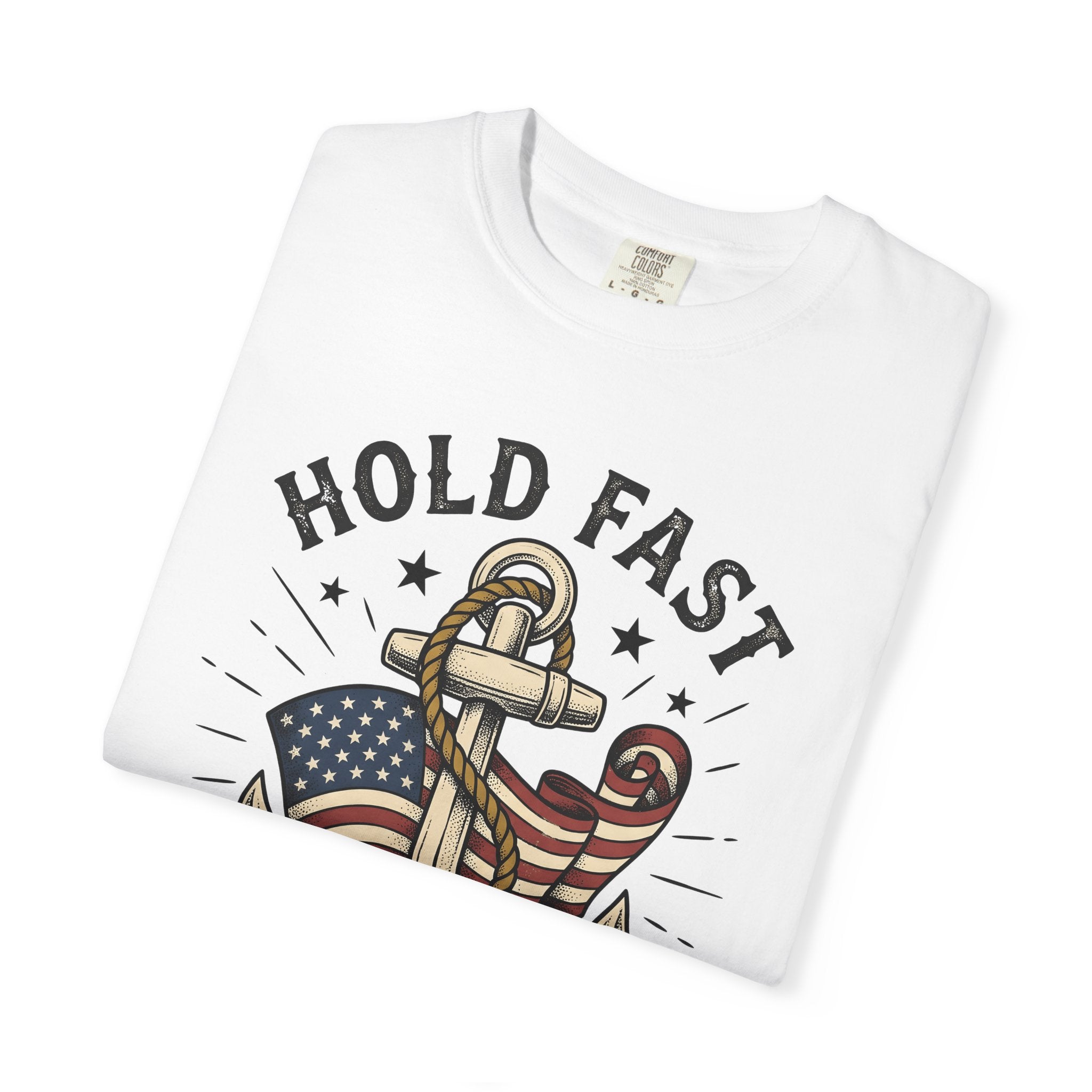 Anchor Flag Shirt America Nautical Gift Women Vintage Tee Flag T-Shirt Patriot Fan Retro Tshirt Maritime Graphic Hand Drawn Rope Tshirt