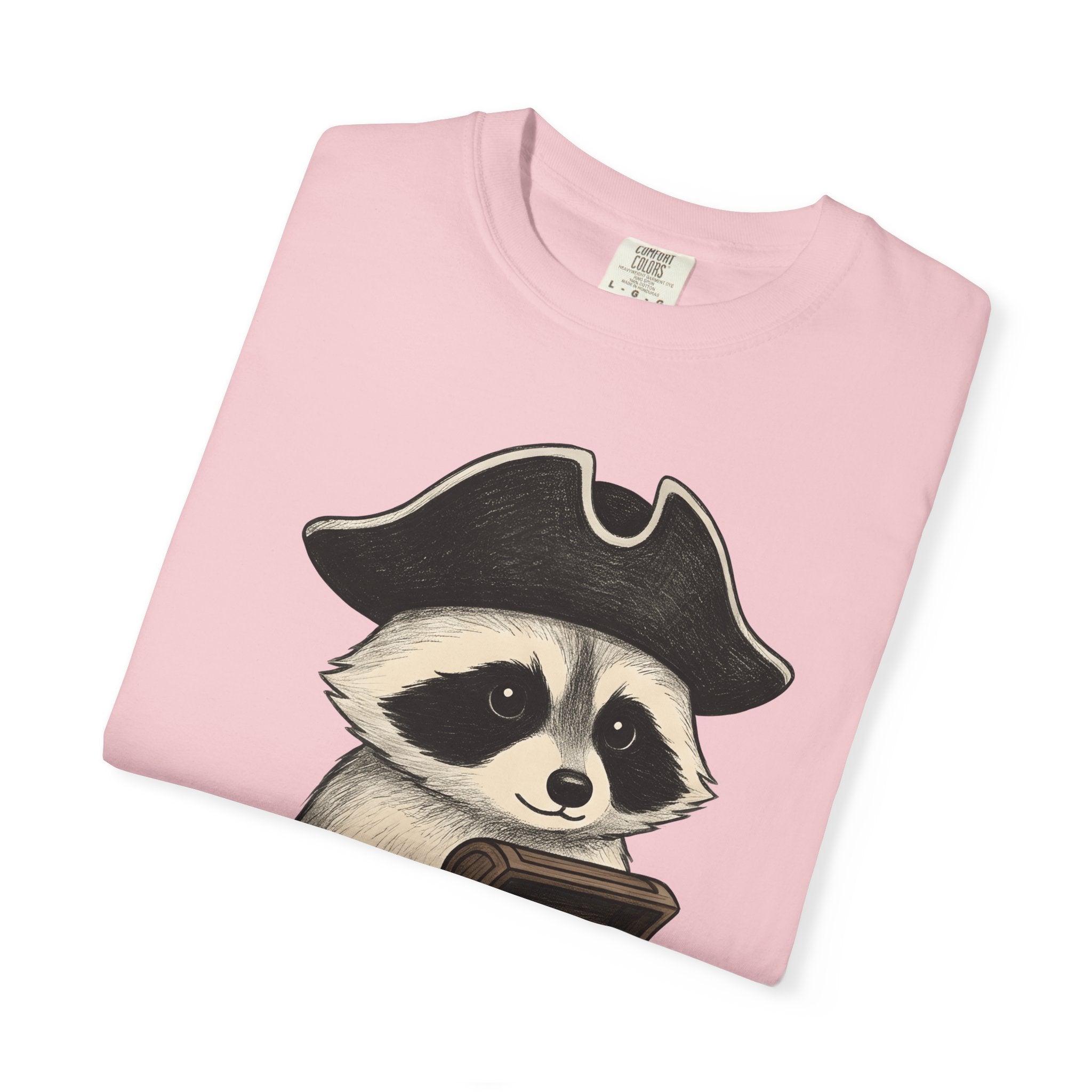 Raccoon Pirate Shirt Halloween Wildlife Gift Women Adorable Tee Trash Panda T-Shirt Horror Fan Cute Tshirt Animal Graphic Sketch Sweets