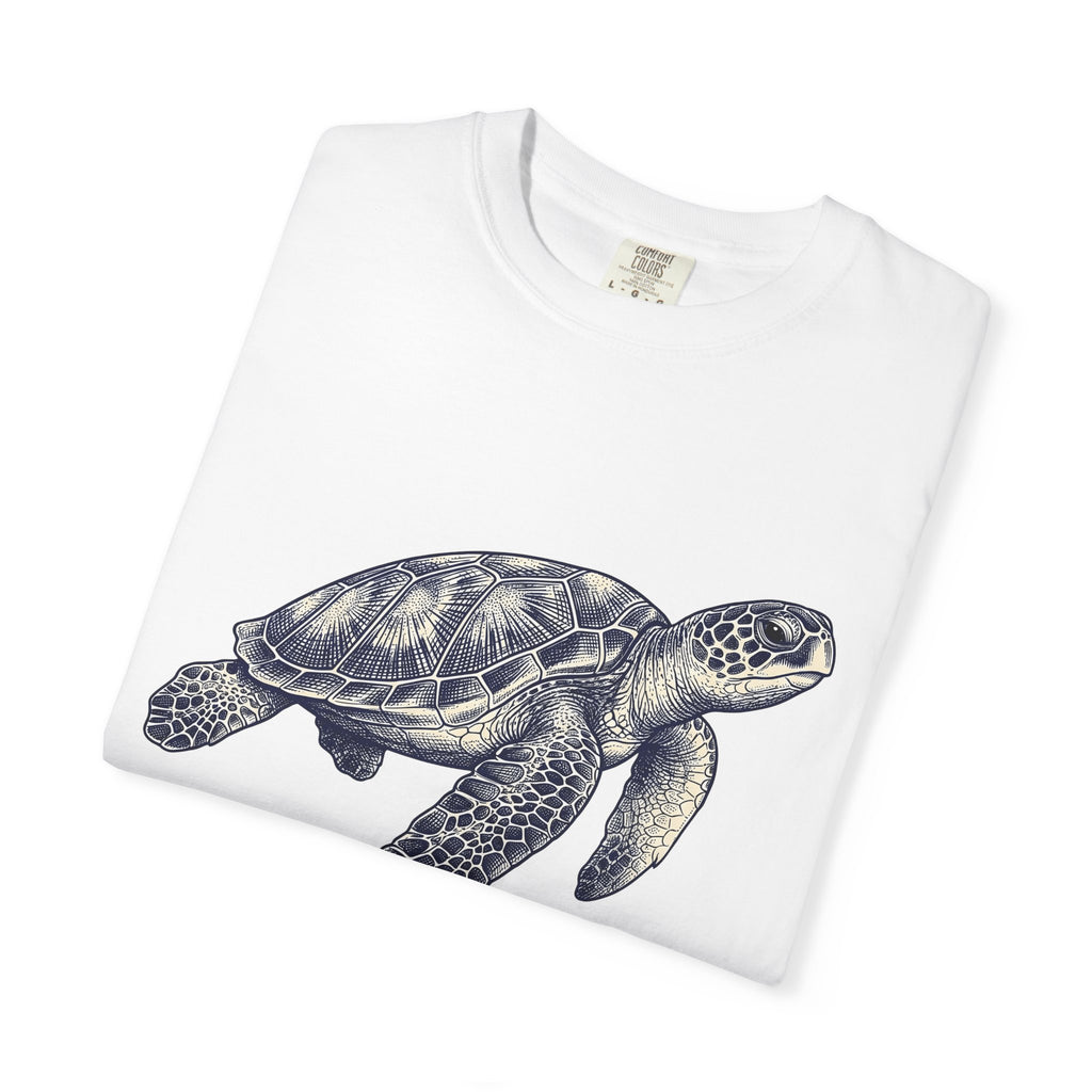 Sea Turtle Shirt Animals Sea Life Gift Women Line Art Tee Turtle T-Shirt Wildlife Fan Marine Graphic Tshirt Cartoon Turtle Armor Tshirt