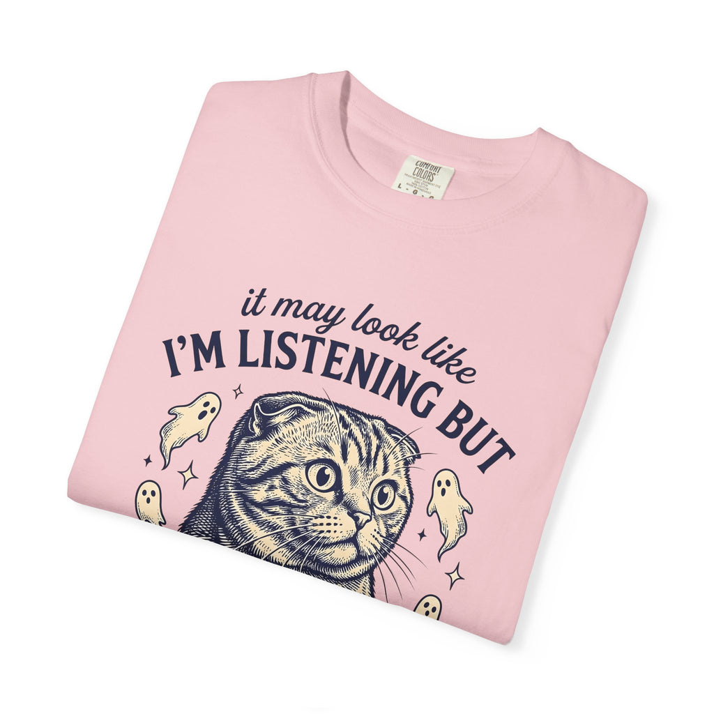 Tabby Cat Shirt Cat Halloween Gift Women Vintage Tee Kitty T-Shirt Cat Fan Retro Tshirt Spooky Graphic Hand Drawn Ghost Tshirt