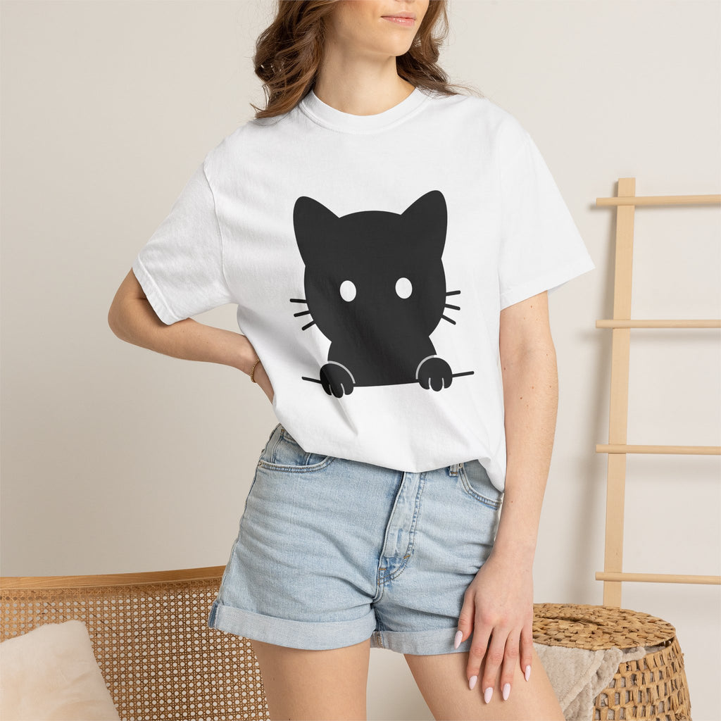 Black Feline Shirt Cat Nature Gift Women Basic Tee Cat T-Shirt Cat Fan Kitten Tshirt Wilderness Graphic Current Mustache Tshirt