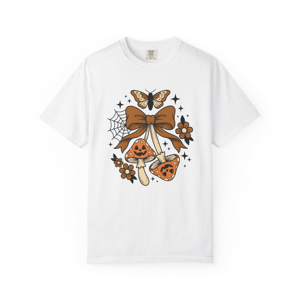 Jack O Lantern Fungi Shirt Halloween Dark Decor Unisex Gift Ink Tee Fungal Art