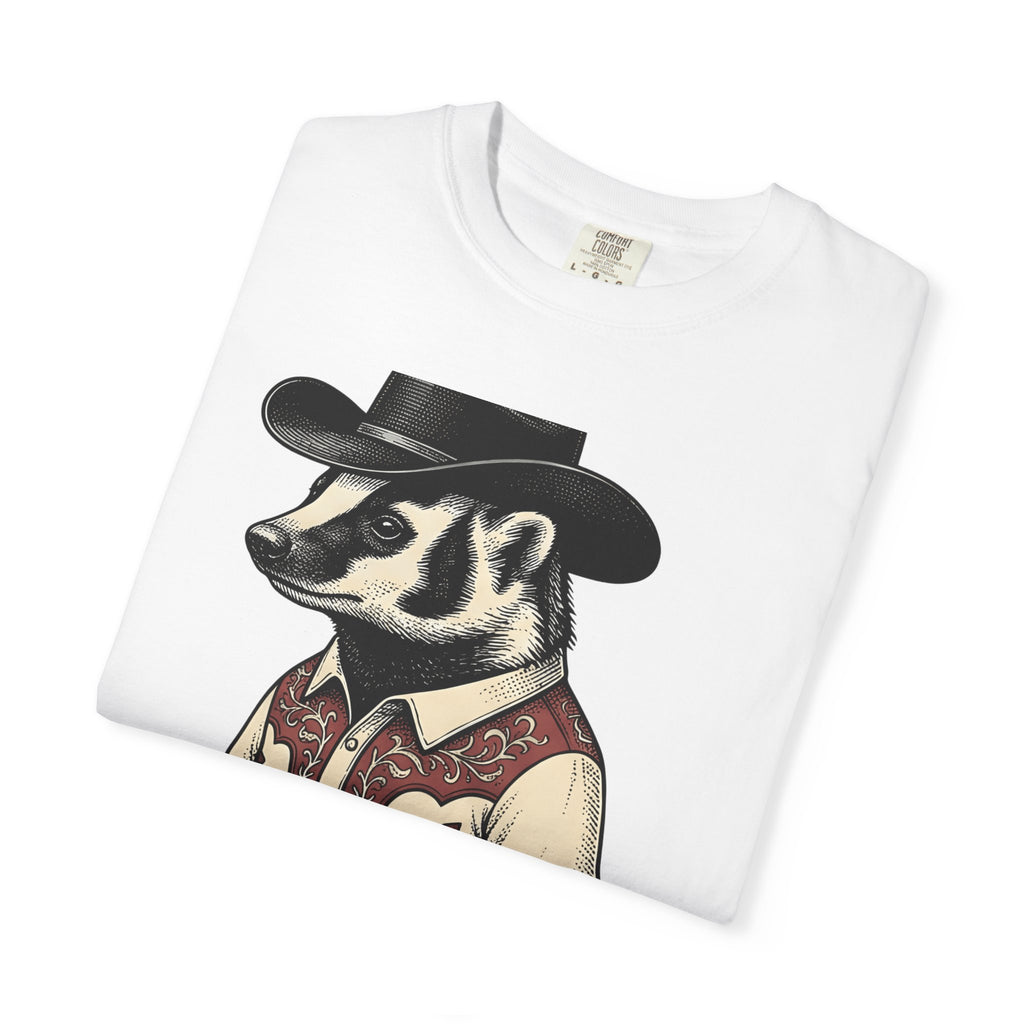 Western Badger Shirt Cowgirl Fauna Gift Women Heritage Tee Badger T-Shirt Cowboy Fan Vintage Tshirt Wildlife Graphic Ink Hat Cowboy Tshirt