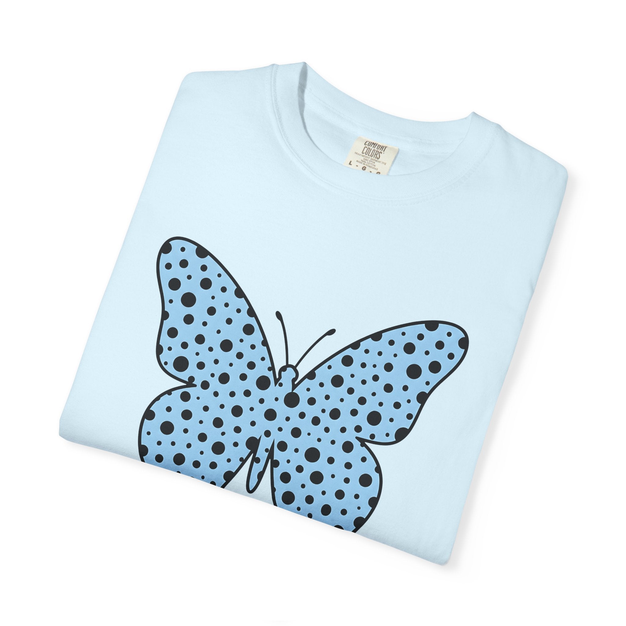 Butterfly Shirt Easter Flowers Gift Women Simple Tee Butterfly T-Shirt Easter Fan Minimalist Tshirt Floral Graphic Contemporary Dots Tshirt