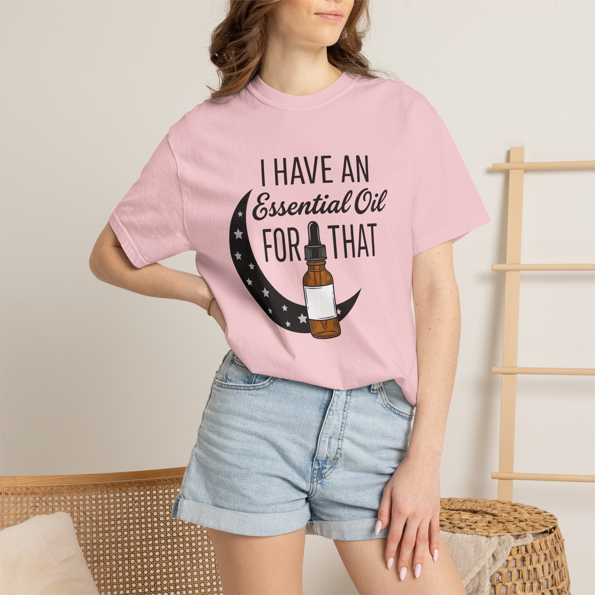 Essential Oil Jar Shirt Boho Chic Health Gift Women Contemporary Illustration Tee Essential Oil Bottle T-Shirt Bohemian Fan Illustrated