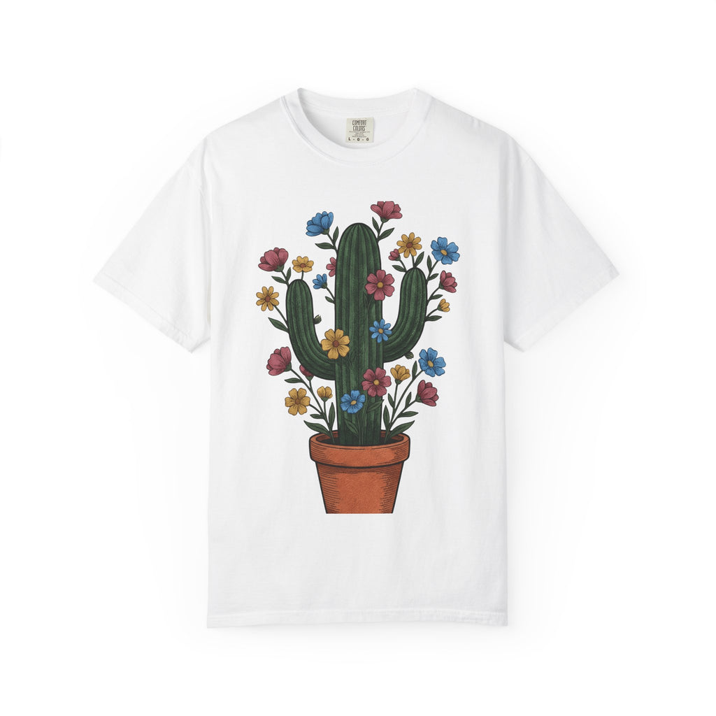 Spiky Blossoms Shirt Cowgirl Canyon Gift Women Native Tee Flower T-Shirt Rodeo Fan Tribal Tshirt Canyon Graphic Sketch Terra Cotta Container