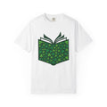 Lucky Shamrock Book Shirt St Patrick's Day Books Gift Women Vintage Tee Book T-Shirt St Patricks Fan Retro Tshirt Literary Graphic Flat