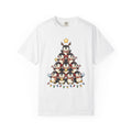 Penguin Tree Shirt Christmas Fauna Gift Women Cartoon Tee Pinguin T-Shirt Christmas Fan Toon Tshirt Wildlife Graphic Gouache Xmas Lights