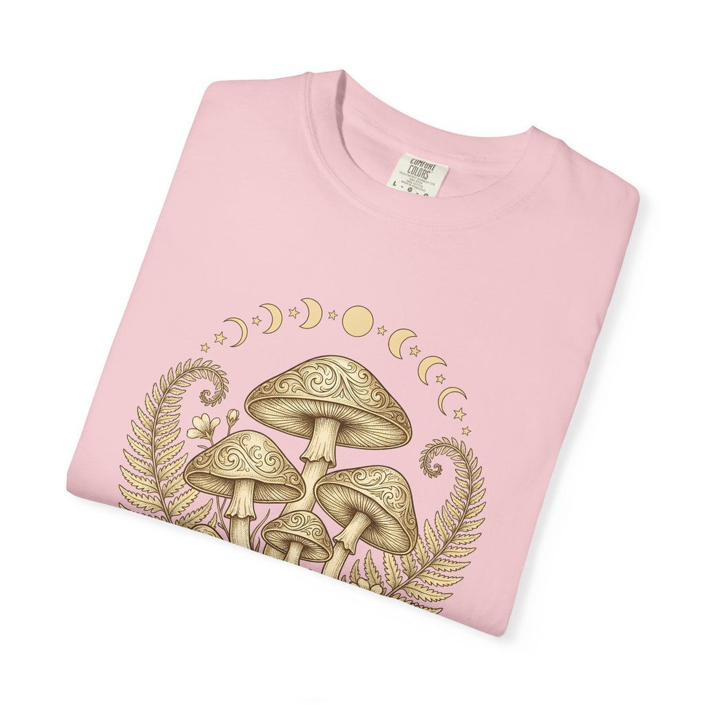Fungus Flower Shirt Boho Chic Outdoors Gift Women Hippie Tee Mushroom T-Shirt Bohemian Fan Psychedelic Tshirt Nature Graphic Retro Lunar