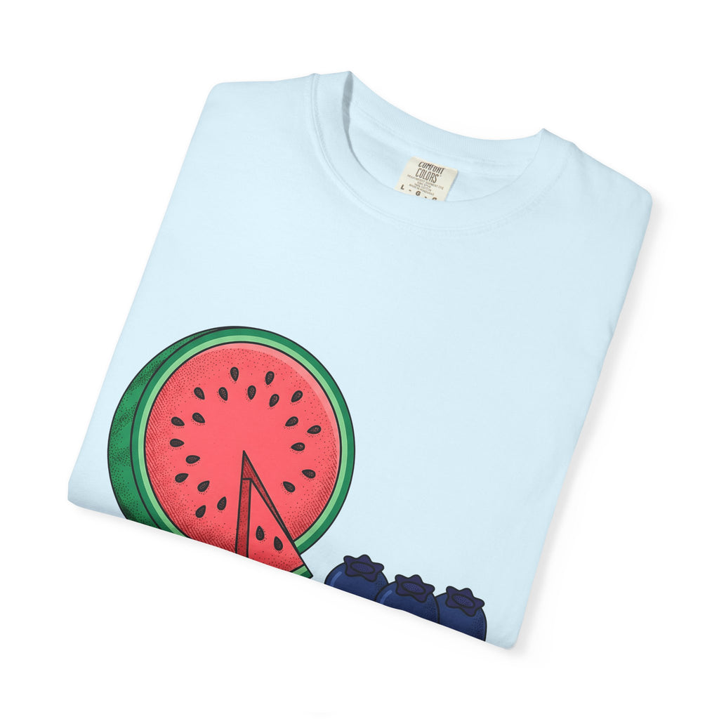 Watermelon Blueberry Shirt Summer Cuisine Gift Women Watercolor Tee Fruit Salad T-Shirt Vacation Fan Watercolour Tshirt Food Graphic